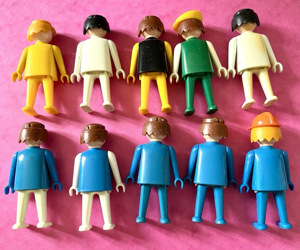 Playmobil Lot 10 Figurines Vintage Hommes Mains Fixes 1974 Geobra - Photo 2/4
