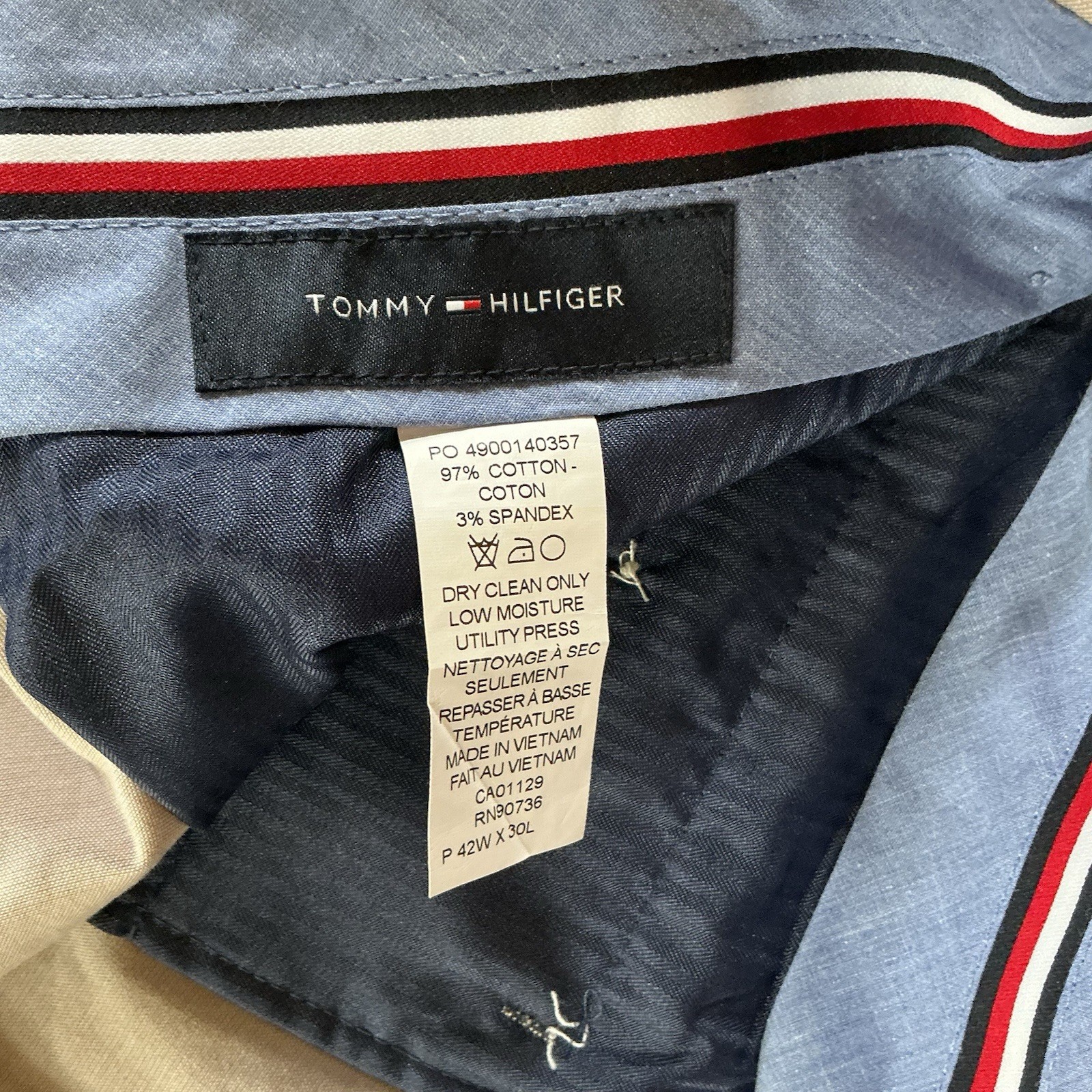 NWT Tommy Hilfiger TH Flex Dress Pants Men's 42x30 Tan Stretch $135 MSRP #32B6 thumbnail 7
