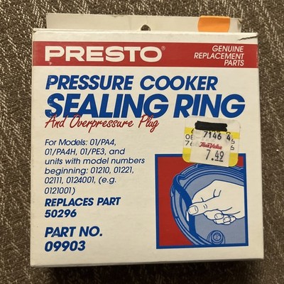 Presto Pressure Cooker Sealing Gasket 09903 NEW Old Stock