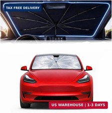 2026 Upgraded Car Windshield Sun Shade Umbrella - Custom-Fit for Tesla Model Y/M