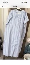 Blue Maxi Dress With V-neck Split.  Perfect For After Shower Or Swim Coverup 3X