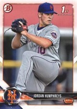 Jordan Humphreys 2018 Bowman #BP66 Prospects New York Mets