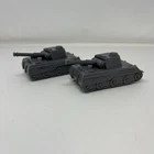 Lot of 2 Vintage Marx Battleground Dark Gray German #351 Army Tank MPC Lot B