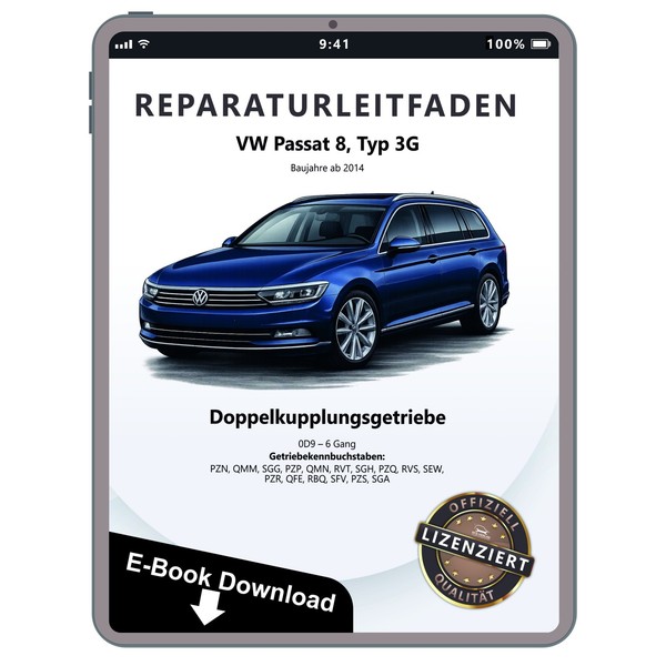 VW Passat 8 3G (14-19) 6 Gang Automatikgetriebe DKG 0D9 Reparaturleitfaden Ebook-image