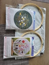 Embroidery Stitches with 8" Hoop Beginner Embroidery Kit Lot Of 2 Kissbuty