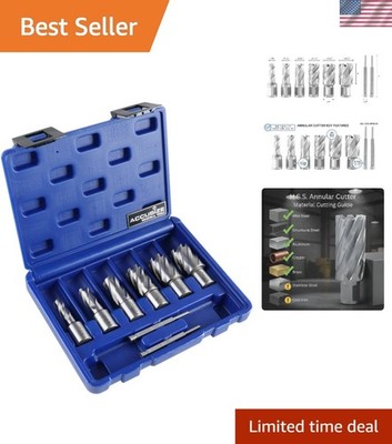 High-Speed Steel Annular Cutter Set (8-Pc) - Precision Holes Up to 1'' Depth