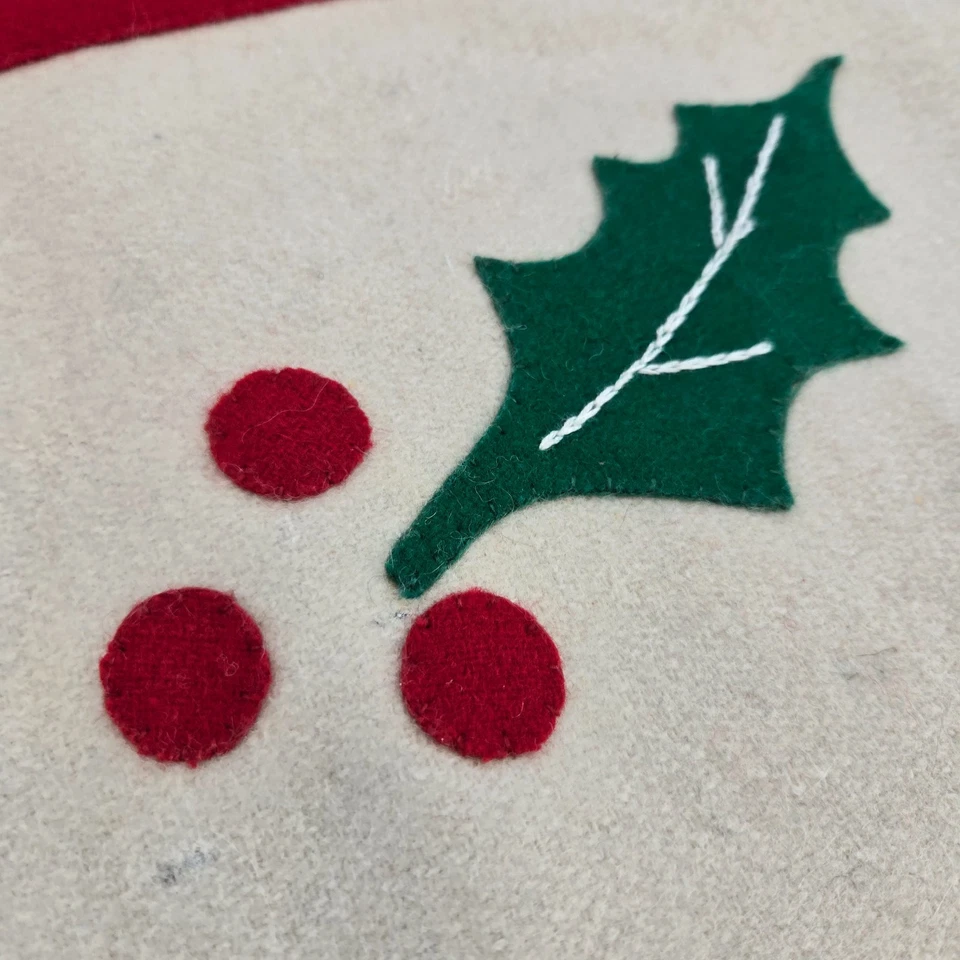 TAG Brand Wool Felt Christmas Table Mantel Runner 14 x 90 in Mistletoe Ornaments - Image 3 of 4