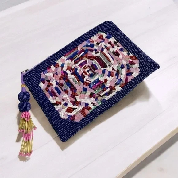 Ashley Longshore Beaded Pouch “ALWAYS ASK FOR MORE”