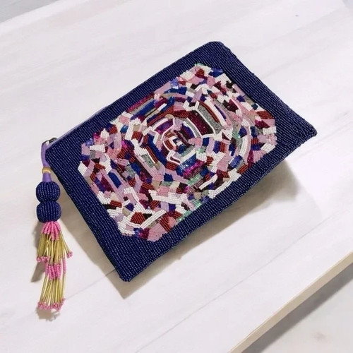 Ashley Longshore Beaded Pouch “ALWAYS ASK FOR MORE”