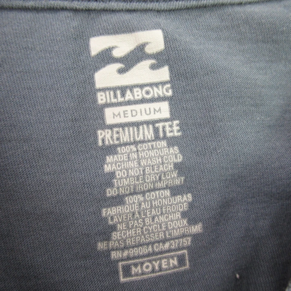 Billabong Shirt Mens Medium Long Sleeve Crew Neck Blue Casual Premium Tee - Image 3 of 4