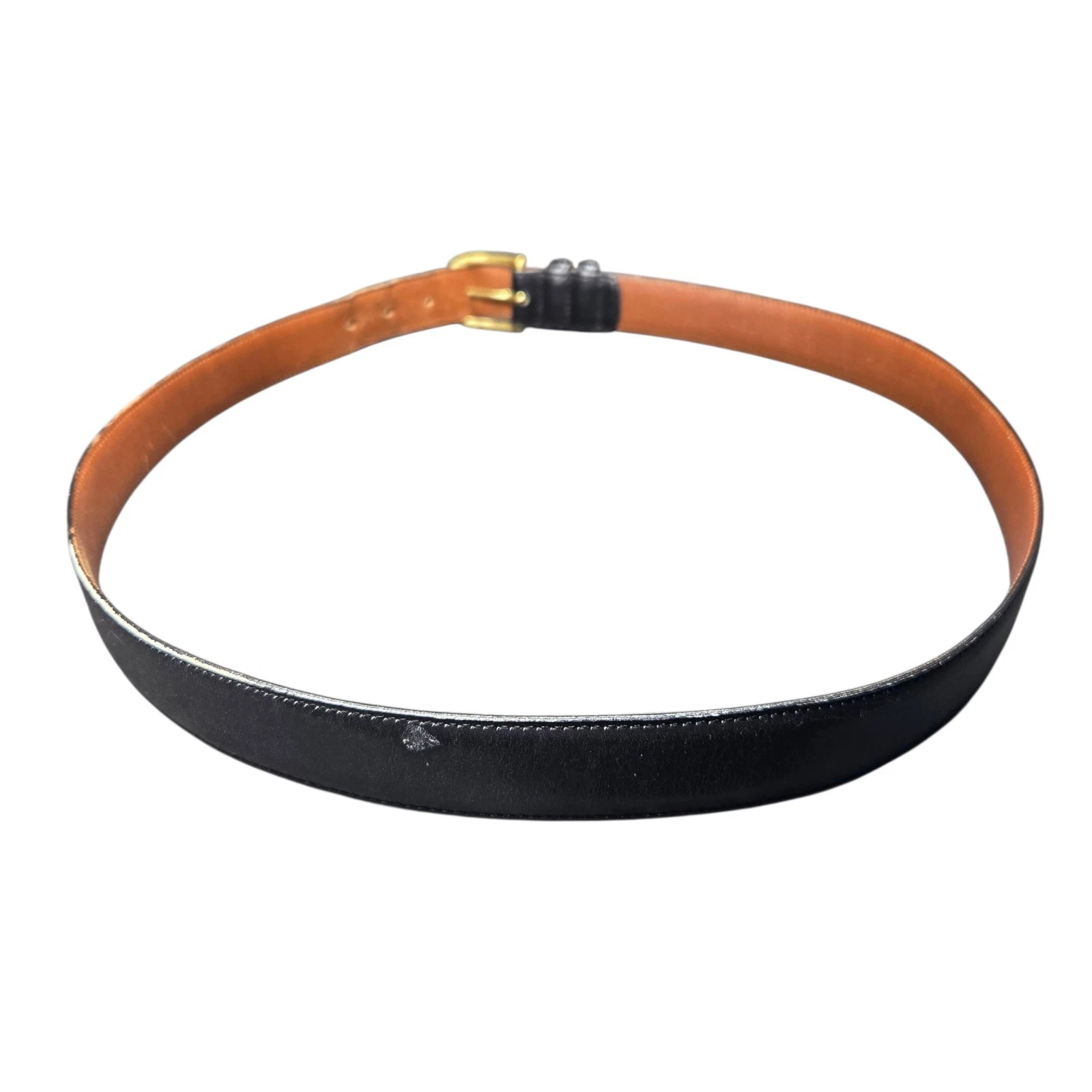 Cintura Coach vintage nera cintura pelle uomo taglia 40 ottone fibbia imbracatura 3858 USA