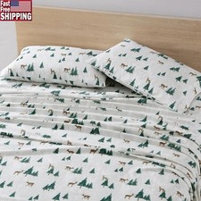 100 Cotton Flannel Sheet Set Cozy Soft Bedding Durable Comfort Easy Care New