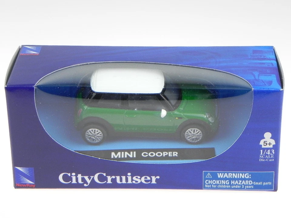 Mini Cooper green diecast model car 19133A NewRay 1/43 - Image 3 of 3