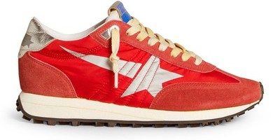 GOLDEN GOOSE Marathon Women's RED/SILVER Sneakers New