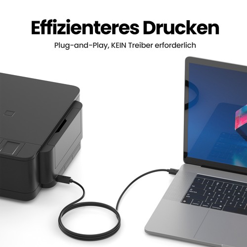 USB Druckerkabel USB A auf USB B Scannerkabel Drucker Kabel Brother Hp Epson - Afbeelding 4 van 8