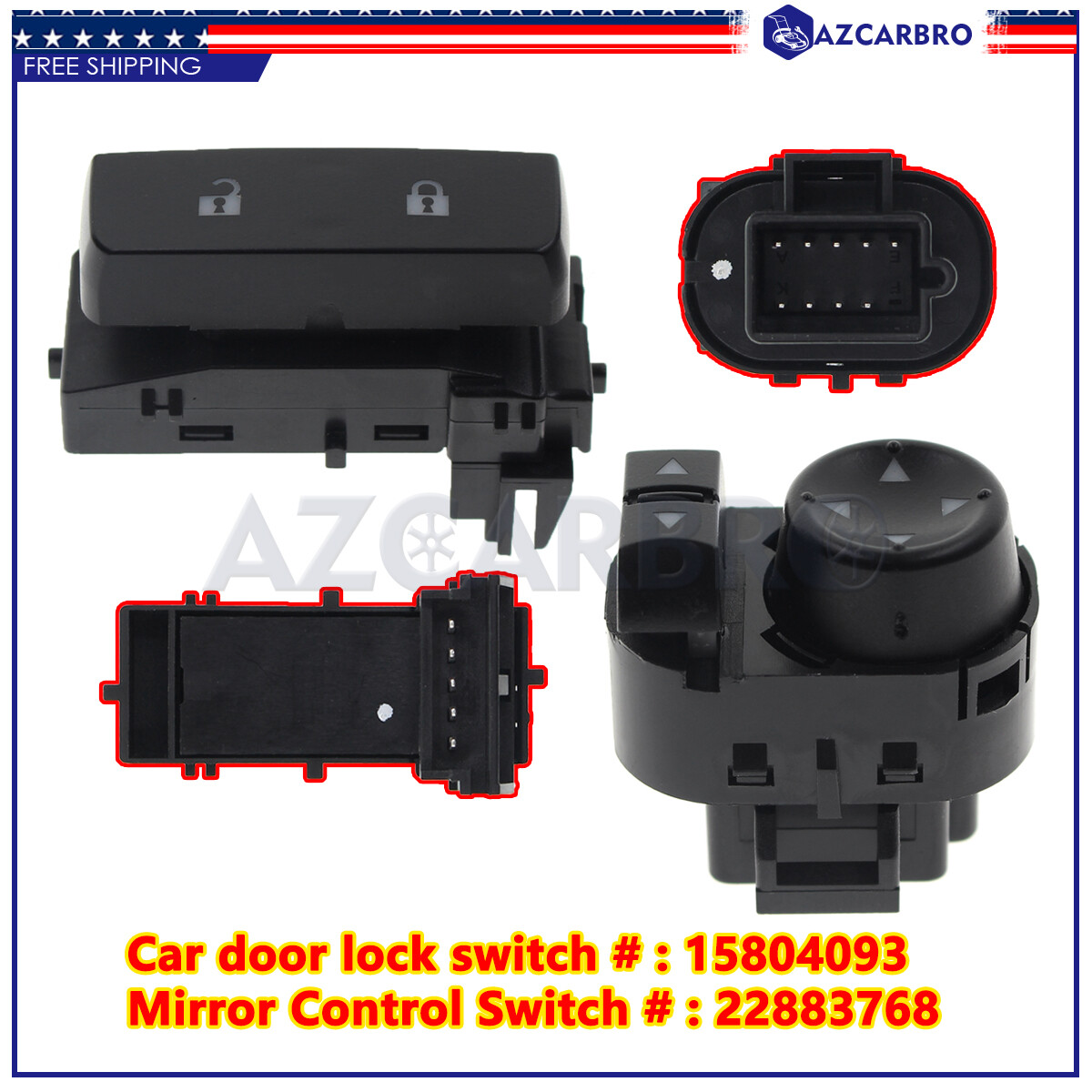 Door Lock & Mirror Control Switch - Driver Side For GMC/Chevy Silverado 2007-2013