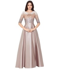 BETSY  ADAM Embellished Satin Gown Size 12