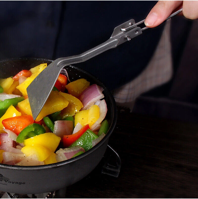 Hot Titanium Folding Spatula Camping Frying Shovel Small Kitchen Cookware - Image 4 of 4