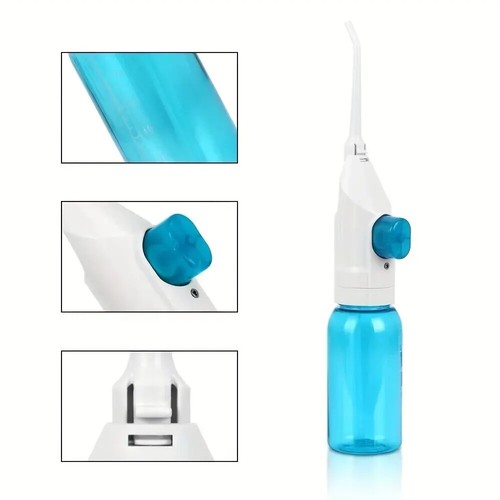 Irrigador oral manual de alta presión dientes portátil agua limpia hilo dental - Imagen 4 de 27