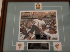 Miami Dolphins Don Shula sign wood frame photo coa GAI