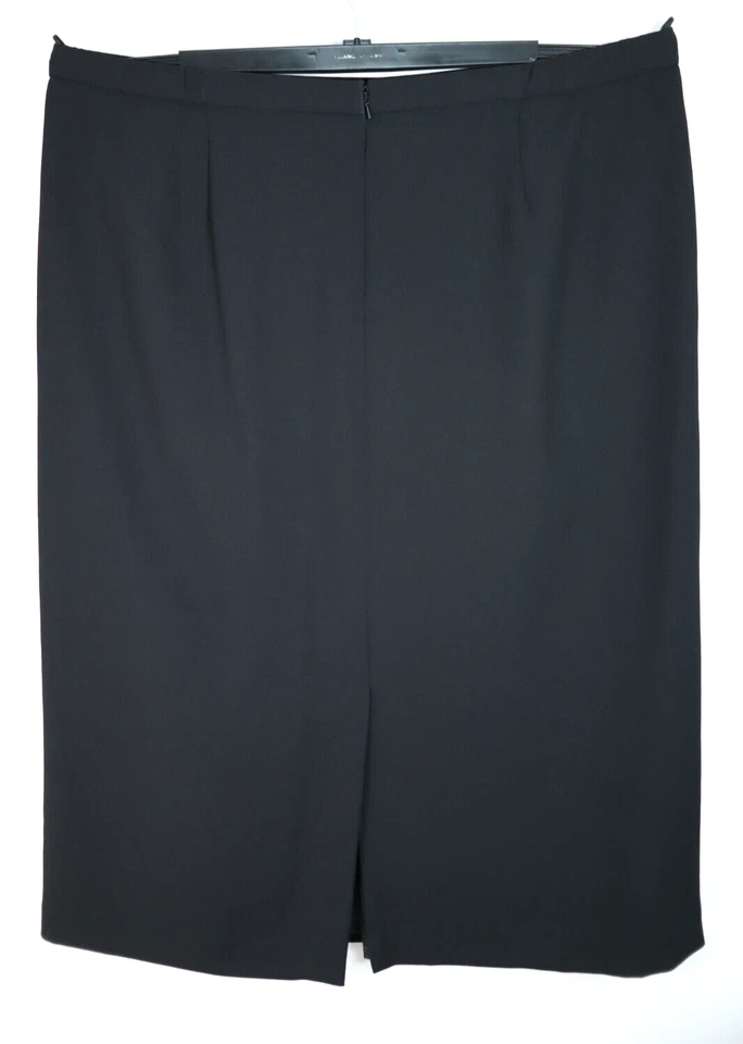 Falda lápiz larga forrada negra lisa talla 22W Plus de poliéster KAREN SCOTT para mujer Foto 2 de 4