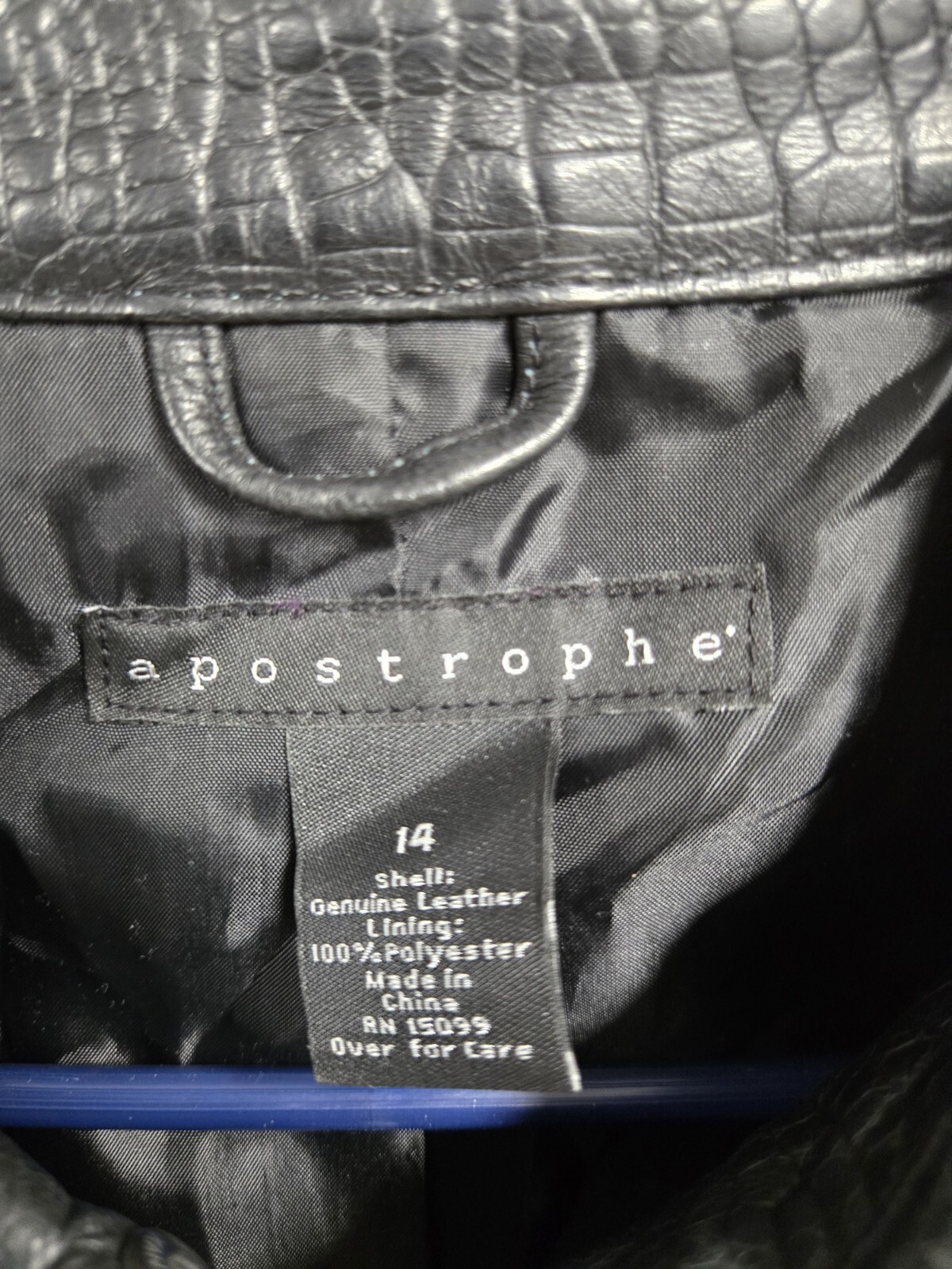 Apostrophe Size 14 Black Leather Jacket Full Zip … - image 3