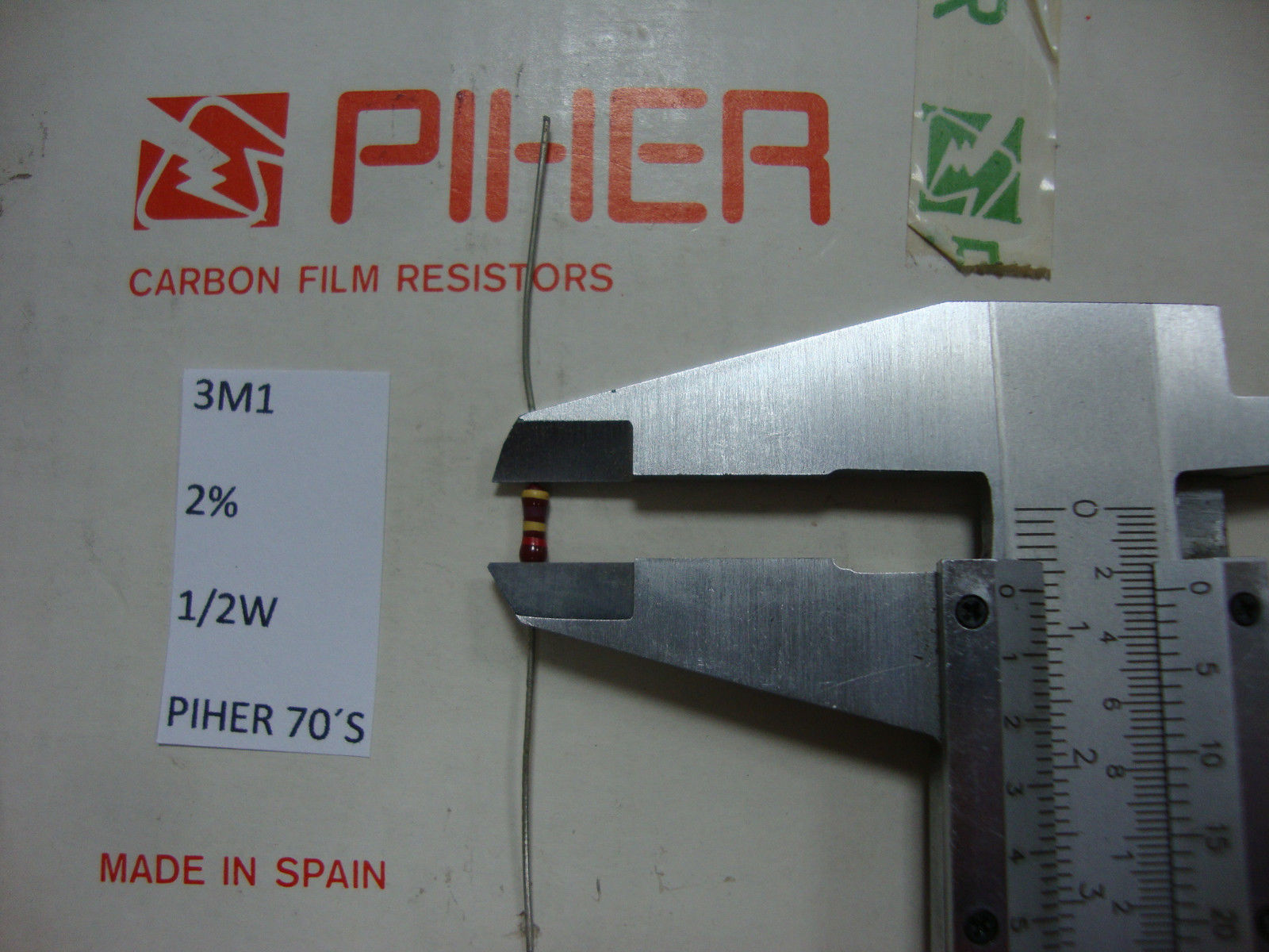 VINTAGE PIHER RESISTOR. 1/2W 3M1 2 *1 PC* NEW ORIGINAL 1970´S + eBay