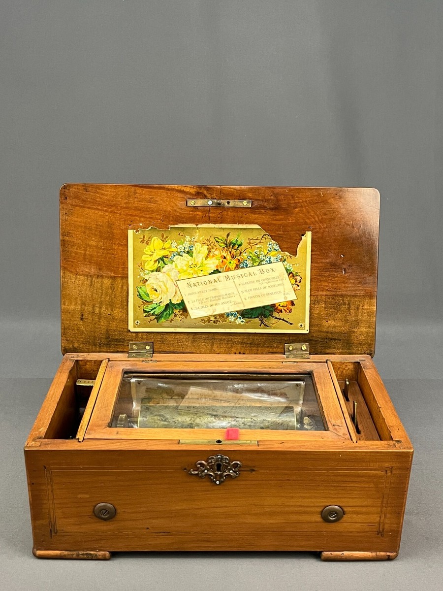 Antique Swiss Short Cylinder 6 Airs National Music Box c. 1890 | eBay