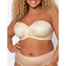 CURVY COUTURE Champagne Nude Sensation 7-Way Uplift Bra, US 40DD, UK 40DD, NWOT