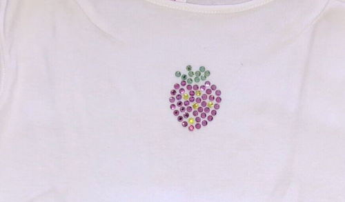 Gymboree vintage 2003 STRAWBERRY PATCH rhinestone strawberry Top Shirt 6 EUC - Picture 2 of 3
