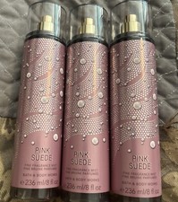 3 Bath  Body Works PINK SUEDE Fine Fragrance Mist Spray 8oz NEW