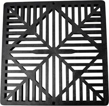 NDS Square Catch Basin Drain Grate, 9 In., Black Plastic
