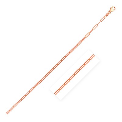 14K Roségold zarte Büroklammer Kette (2,1 mm)