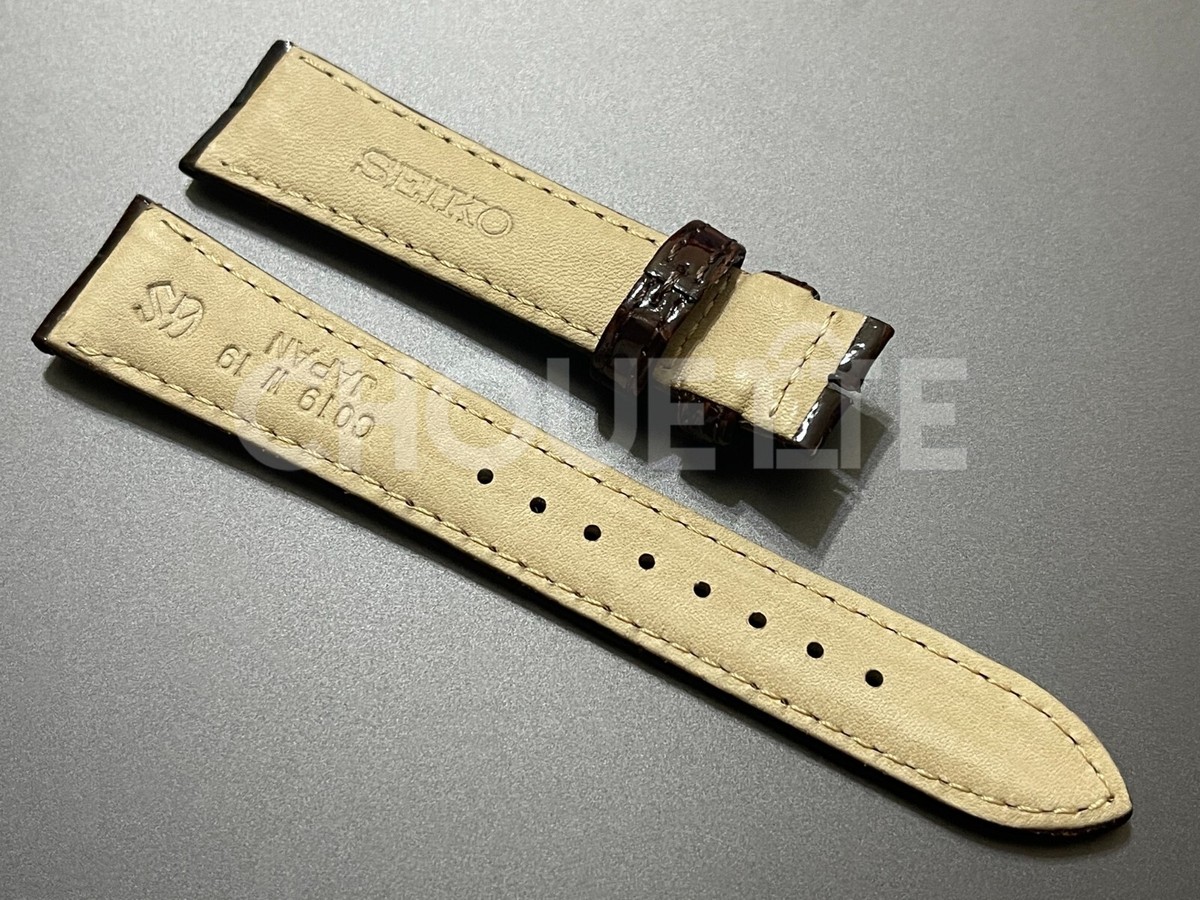 OEM Grand Seiko 62GS SBGR094 19mm Brown Crocodile Leather Strap
