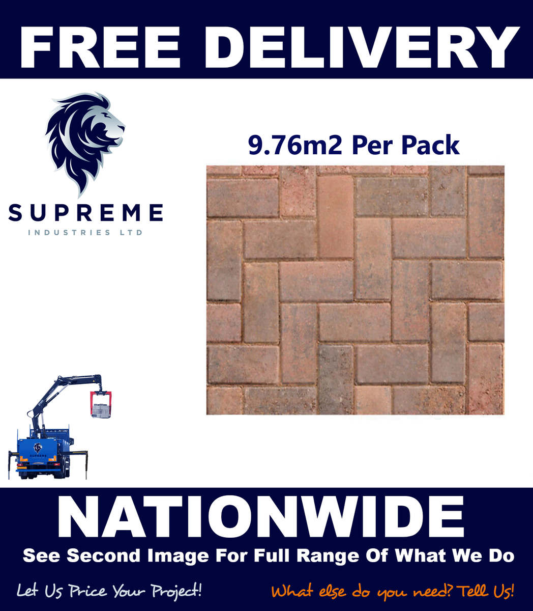 Driveway Block Paving BRINDLE 200x100x50mm Full Pack