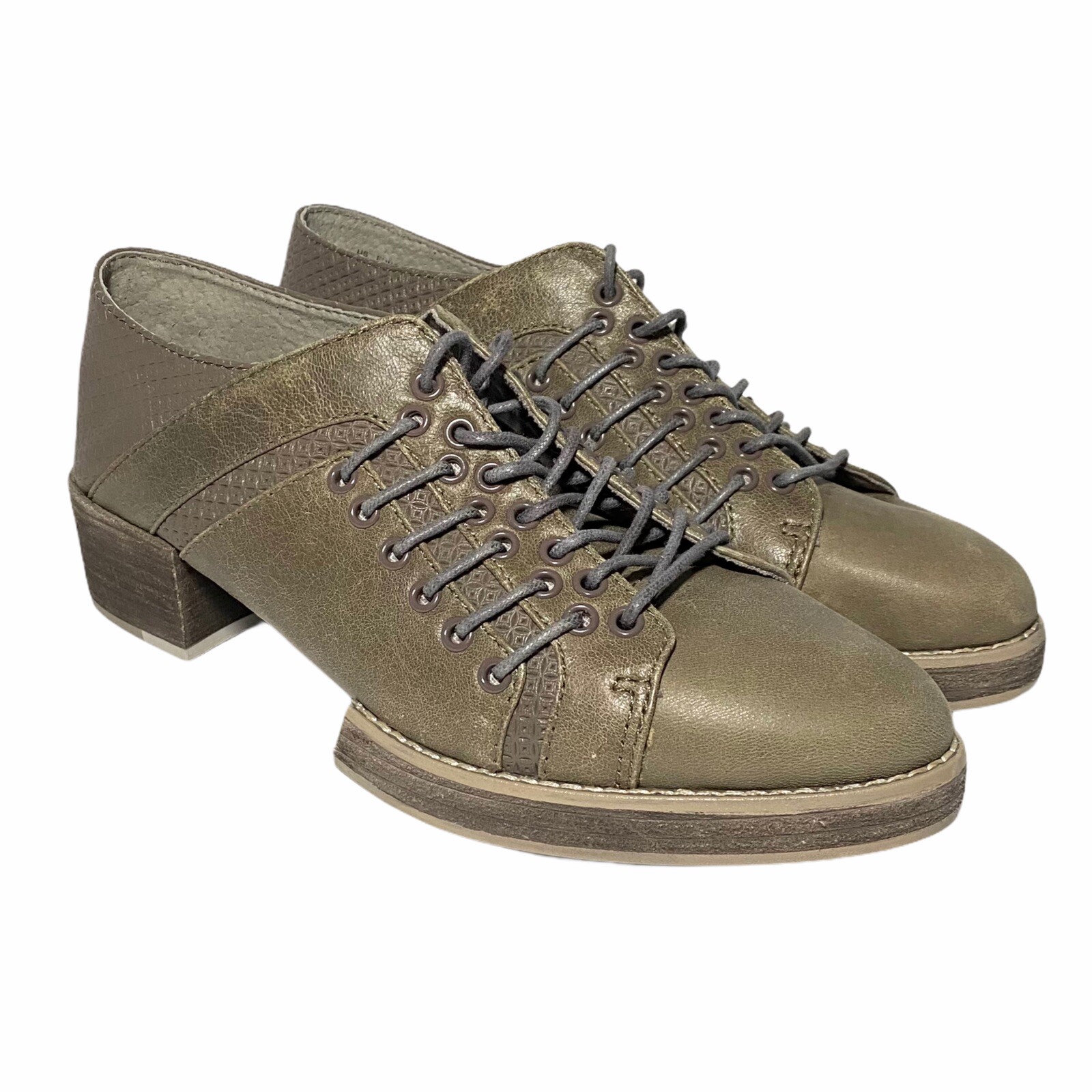 SAOLA Kelsi Dagger Brooklyn grigio caldo Taylor suola spaccata Derby Oxford taglia 7 stringata