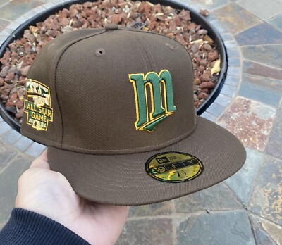Exclusive New Era Minnesota Twins Fitted Hat MLB Club Size 1/2 Brown 