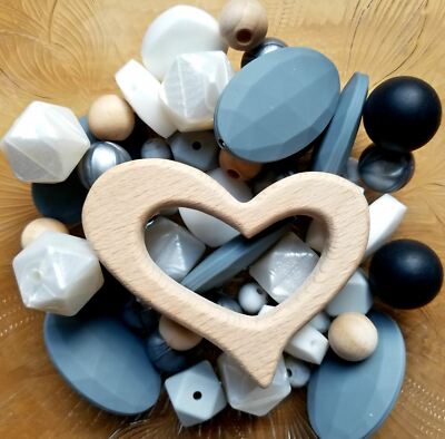 52-Pc Maple & Silicone Mixed Bead Set