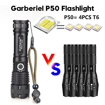 Buy Super-Bright 200000LM LED Tactical Flashlight Torch With Rechargeable Battery