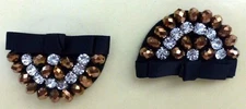 NEW Lindsay Phillips Marcy black bronze & rhinestones snaps set of 2 snap pretty