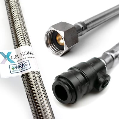 WRAS-geprüfter flexibler Verbinder, PushFit mit Trennventil 15mm x 1/2'' BSP