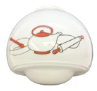 1950's Ceiling Light Globe Shade Kitchen Tools Milk Glass Art Deco 4" Fitter