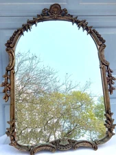 Thomasville Stroupe Mirror Baroque Style 1974 Ornate 38" x 30" Shell Crest