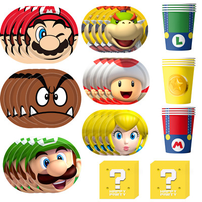 Super Mario Geburtstag Deko Geschirr,120pcs Super Mario Thema Party Geschirr Set