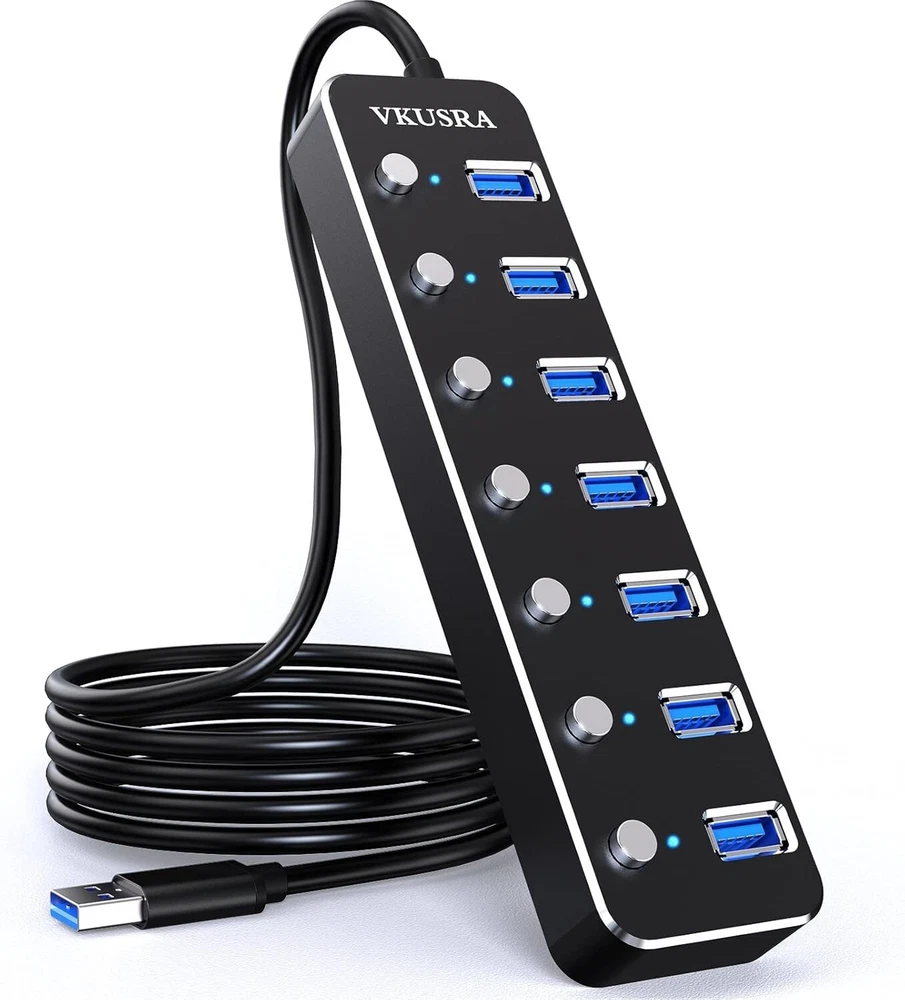 4-Port USB 3.0 Hub with 4ft Cable & LED Indicators