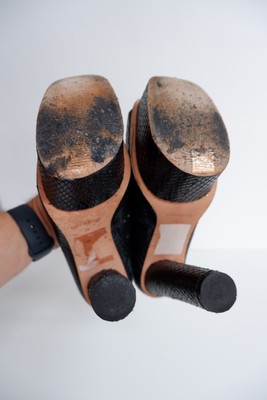 Escarpins Topshop Peep Toe En Cuir Noir Et Crème - Taille 38
