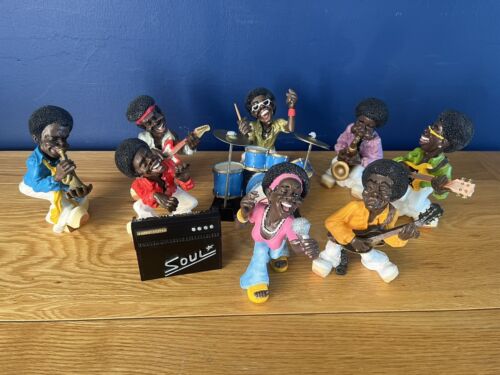 Shudehill Vintage 8 Soul Rock Band Musician Figurines / Ornaments Retro - Afbeelding 1 van 9