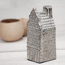 Dekohaus, Aluminium, silber, klein, handgefertigt