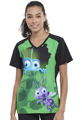A Bugs Life Cherokee Scrubs Tooniforms V Neck Top TF637 BFFD