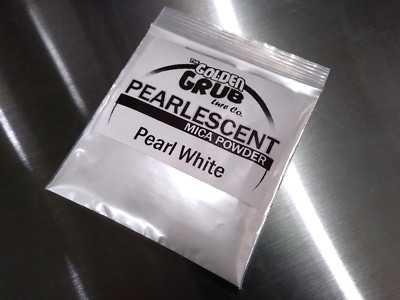 NEW 1 OZ. PEARL WHITE Pearlescent Luster Mica Powder Fishing Plastisol